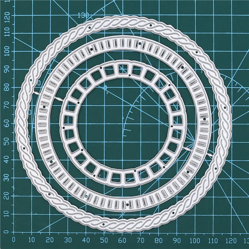 Kokorosa вложенная круглая рамка металлические режущие штампы Автомобильная веревка круг для изготовления карт Скрапбукинг тиснение вырезания трафарет ремесленные штампы