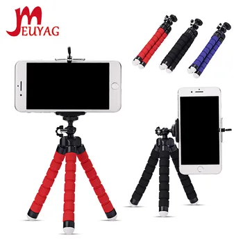 

MEUYAG Mini Tripod Flexible Sponge Octopus Bracket Portable Smartphone Clip Camera stand Foldable Desktop Phone Holder