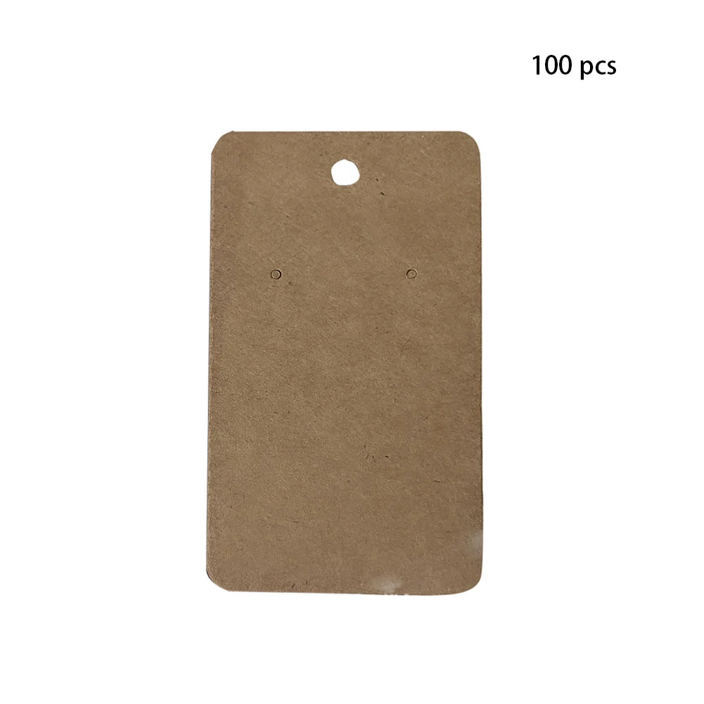 100 шт простой Подарочный пакет ретро картонная бумага висячая для ушных шпильок ювелирные аксессуары бирка доска дисплей держатель серьги карты - Цвет: Coffee