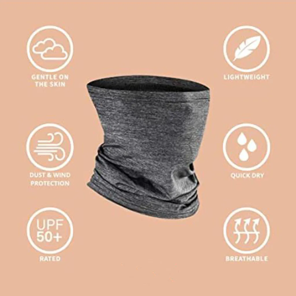 Unisex Multifunctional Head Scarf Neck Cover With Safety Filter Washable Headband Solid Color Dustproof Sun Protection Bandana mens infinity scarf Scarves