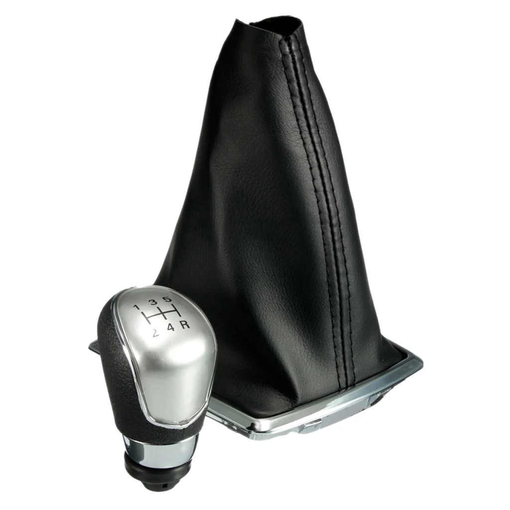 5-Speed Gear Shift Knob Gaitor Boot Cover PU Leather Black Replacement Repair Part for Ford Focus 2005-08& 2010-12