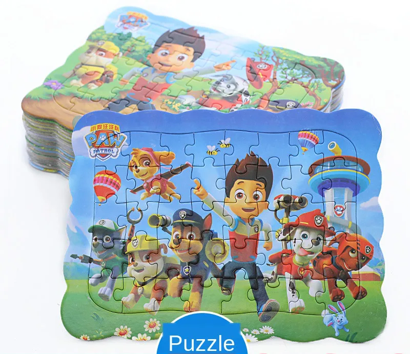 Rompecabezas de madera de la patrulla canina para niños, juguete educativo de aprendizaje temprano para regalo de Navidad