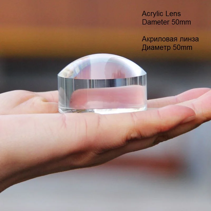 8X Crystal Desktop Reading Magnifier PMMA Acrylic Lens Magnifying Glass Table Paperweight Magnifier 50mm Home Library Office