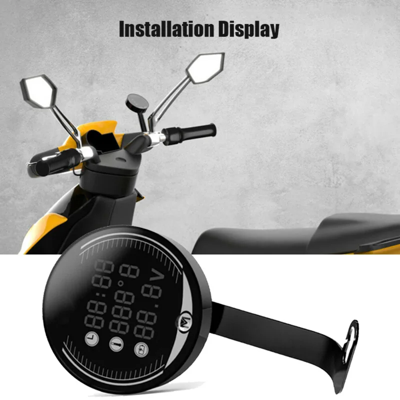 Горячая Распродажа 24 В светодиодный вольтметр для мотоцикла с цифровым дисплеем времени и температуры, измеритель напряжения, абсолютно и высококачественный