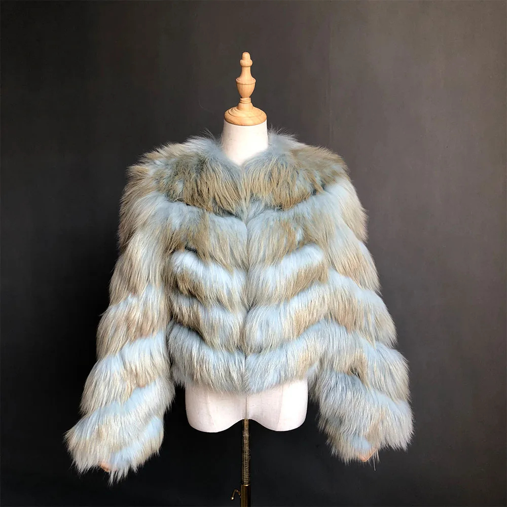Пальто из натурального меха натуральная Меховая куртка женская зимняя теплая кожаная шуба из лисьего меха Высококачественная меховая жилетка - Цвет: Мятный