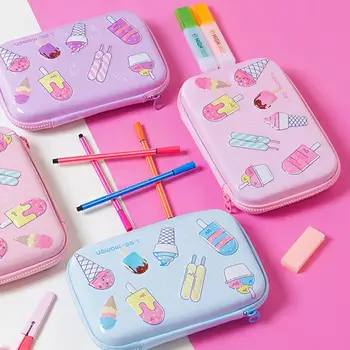 

Stationery Box Pink Stationery Case With Zipper Cute Waterproof Large Capacity Student Pencil Holder Cute Metal Box