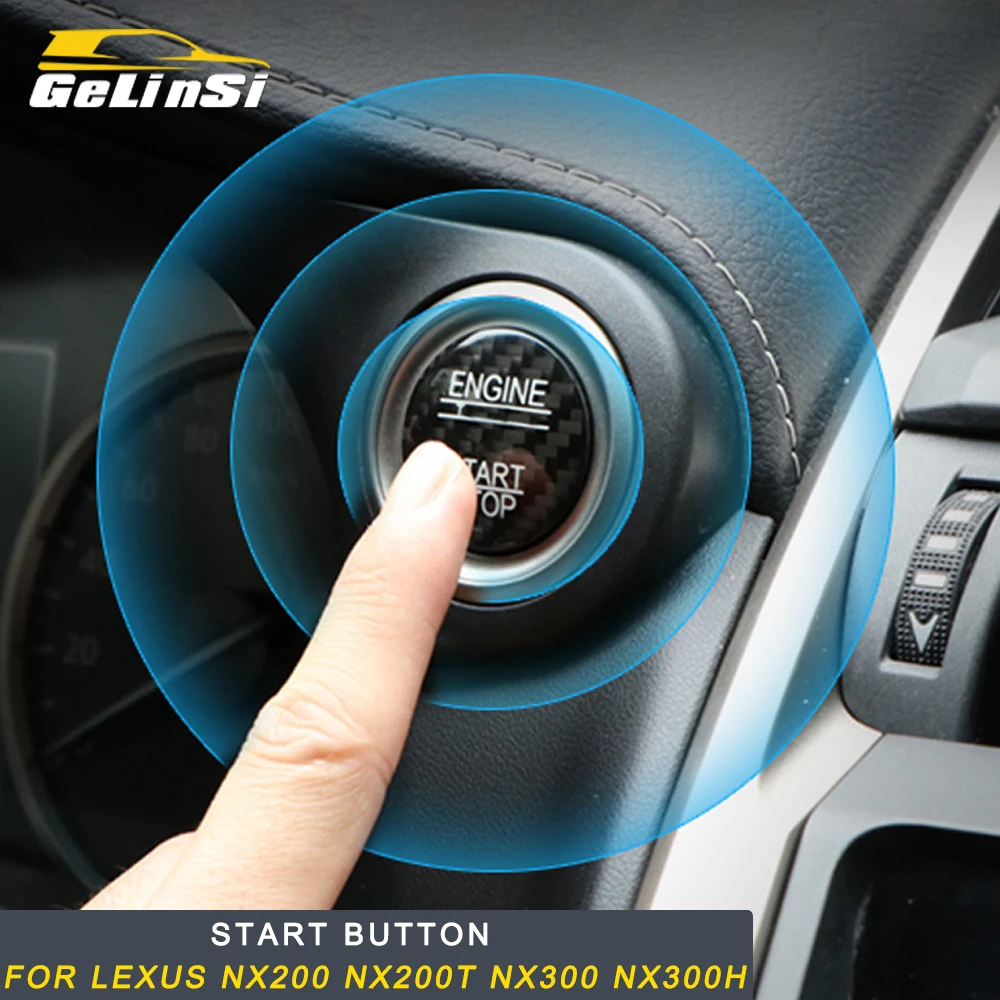 Gelinsi для LEXUS NX200 NX200t NX300 NX300h автомобильный двигатель кнопка запуска стоп Настоящее углеродное волокно круг крышка отделка стикер аксессуар