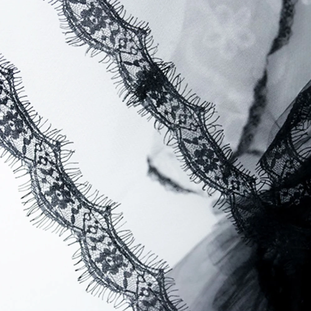 Женский черный косплей на Хэллоуин шаль с кружевными краями до локтя свадебная вуаль из тюля восхитительная леди Лолита ведьма головной убор аксессуары