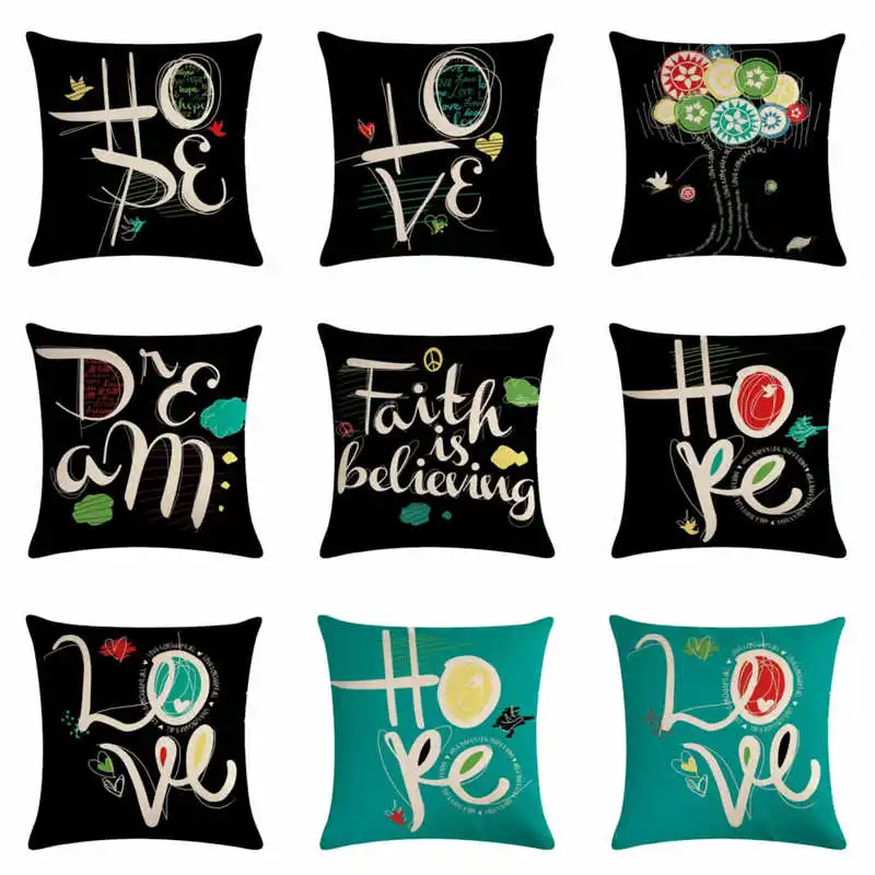 

Creative Word Cotton Linen Throw Pillow Case Cushion Cover Home Decor 18"