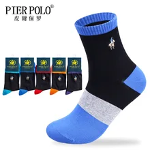 5 пар/лот бренд Pier Polo модные широкие полоски Повседневное хлопковые носки Бизнес вышивка Для мужчин носки от производителя;