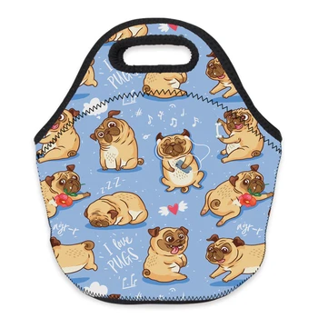

Deanfun 3D Printed Cute Dog Picnic Box Lunch Bag Neoprene Tote Bag With Zipper Lunch Bag For Kids Women Girls 73142