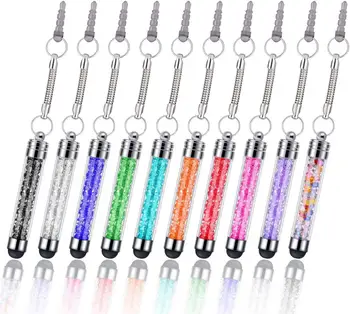 

10Pcs/lot Crystal Capacitive Mini Stylus Universal Touch Screen Pen for iPhone Samsung Huawei Android Smart phones iPad iPods