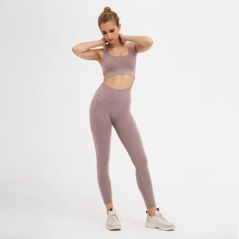 seamless yoga sets women gym clothes sports wear activewear gym two piece set fitness clothing sport leggings and top set (7)