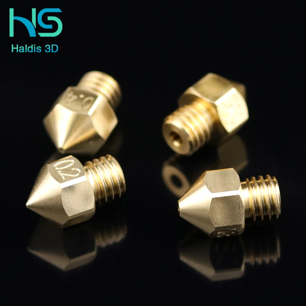 

Haldis 3D Premium brass MK8 nozzle for 3D printers, Hotend, 1.75mm filament J-Head CR10, Ender3 Hotend, threaded M6