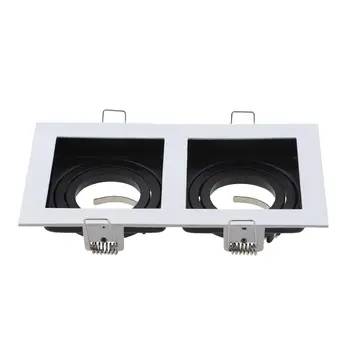 安い 平方白黒調節可能な凹型スポットライト照明器具フレームled GU10 MR16電球商業亜鉛合金ランプ継手