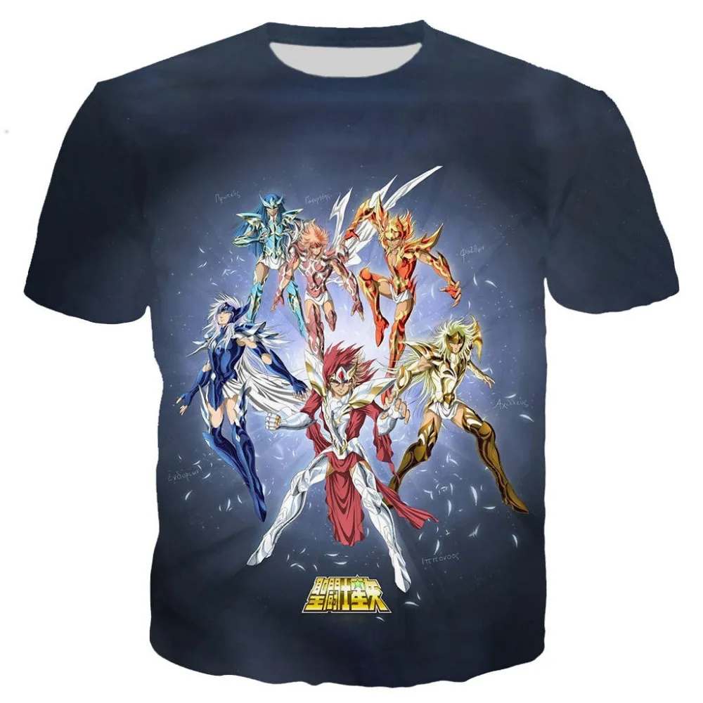Новейшие футболки с аниме «ST Seiya» для мужчин/wo, мужские футболки с 3D принтом, короткий рукав Харадзюку, стильная футболка, уличная одежда, топы - Цвет: As Picture