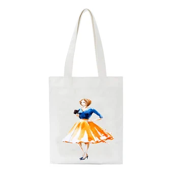

Cartoon Castle Lovely Princess Letters DIY Design Shopping Bags School Students Canvas Handbags Colleage Bags