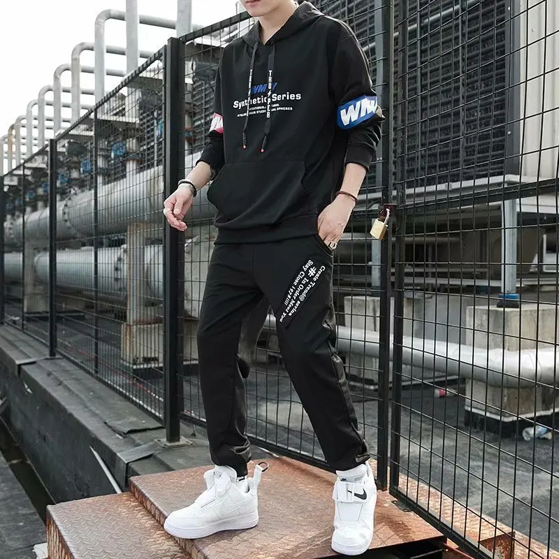 

Hoodie Men's Spring And Autumn New Style Trend Loose-Fit Teenager Students Handsome Versatile Casual Sports Long-sleeve Suit