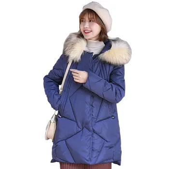 

Fur Collar Hooded Winter Down Coat Jacket Thick Warm Loose Casaco Feminino Abrigos Mujer Invierno Cotton padded Wadded Parkas 13