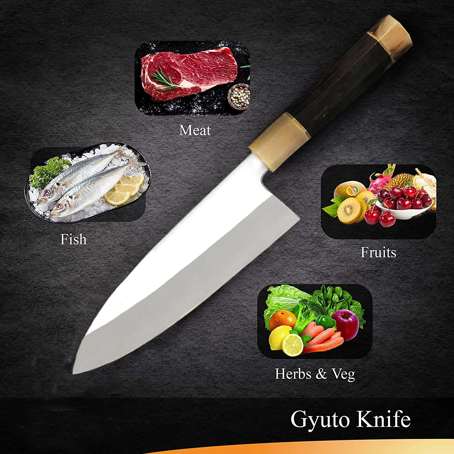 

SAKARI Japanese Deba-knife Knife Fillet Kitchen Knife Utility Fish head Knife Sushi Salmon knives Gift Box