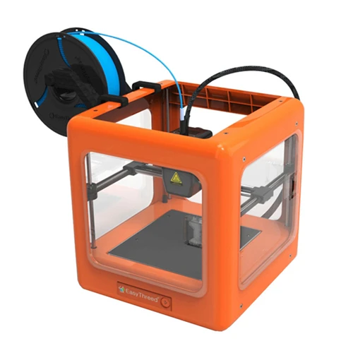 Orange (with Window) EasyThreed мини FDM 3d принтер с окном для детей Легко управляемый бытовой образование Рождество DIY печать подарки для детей - Цвет: Orange (with Window)