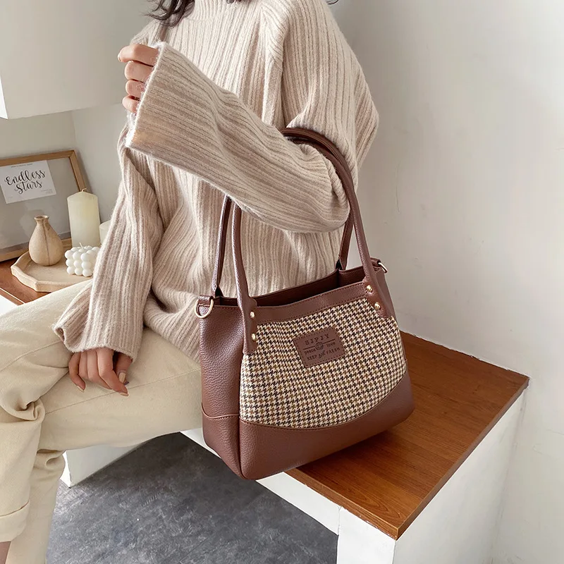 

Autumn And Winter MORI Series Plaid Square Sling Bag WOMEN'S Bag 2019 New Style Retro Large Capacity Shoulder Bag Fashion Litera