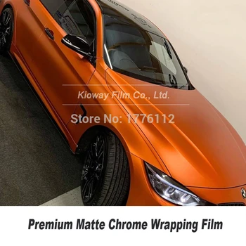

Highest quality Vehicle wrapping orange matte chrome car warpping Bubble Free orange car vinyl low initial tack quality Warranty