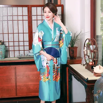 

Japanese Traditional Woman Silk Kimono Yukata Cosplay Costumes Femme Ao Dai Wedding Evening Dress Japones Haori Quimonos Vintage