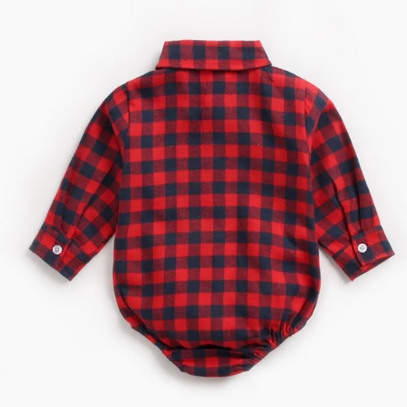 Casual Korean Baby Body Plaid Shirt Bodysuit for Newborns Long Sleeve Bodysuit for Babies Spring Autumn New Cute Baby Bodysuit