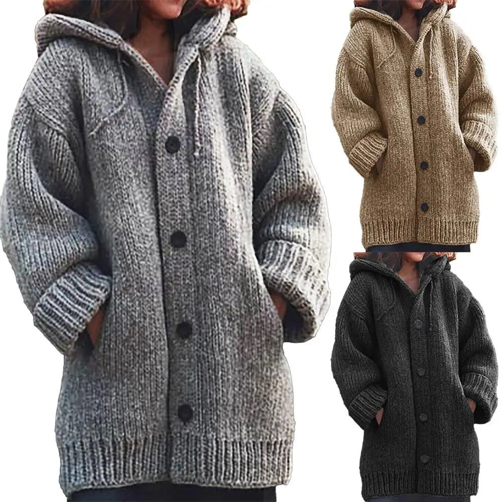 Coat of angora Women Cardigans Sweater Solid Loose Knitwear Single Breasted Casual Knit Cardigan Outwear Winter Jacket Outd |