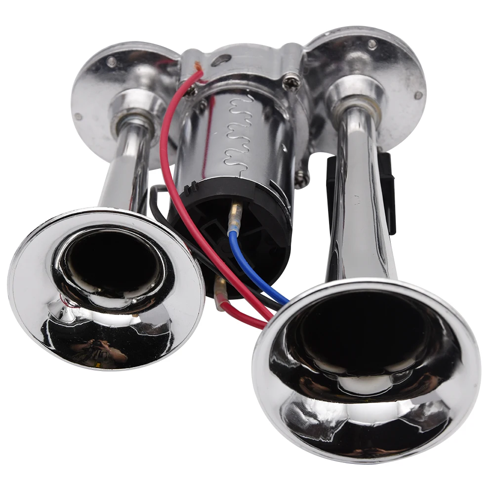 Motorcycle Car 12V Compressor Air Horn with Wires Relay Dual Trumpet 110DB Super Loud Horn Bocina for Boat Lorry Truck Auto car siren horn car air horn motorcycle horn air horn