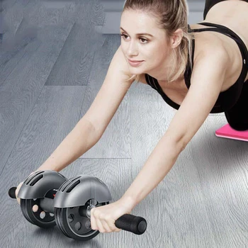 

2019 Abdominal Muscle Exercise Home Fitness Equipment Double Wheel Abdominals Power Wheels Ab Roller Trainer Fitness Equipments