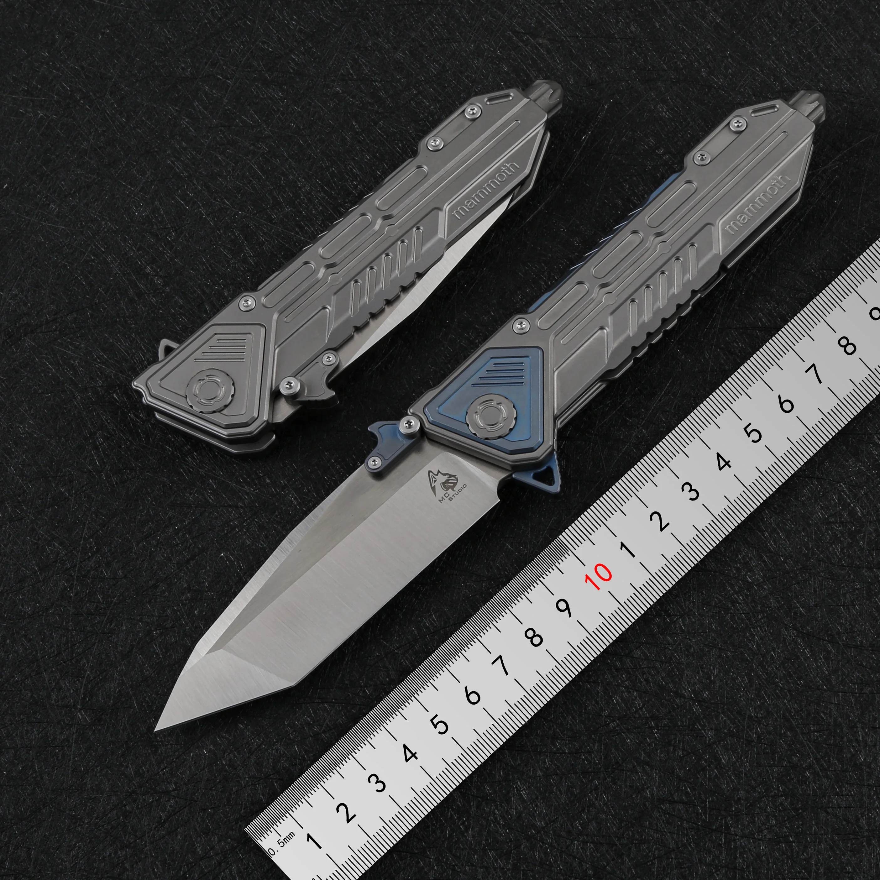 Maxace Mcstudio Mammoth folding knife Vanadis 4E blade titanium handle Camp hunting outdoor fishing Survival knives EDC tools