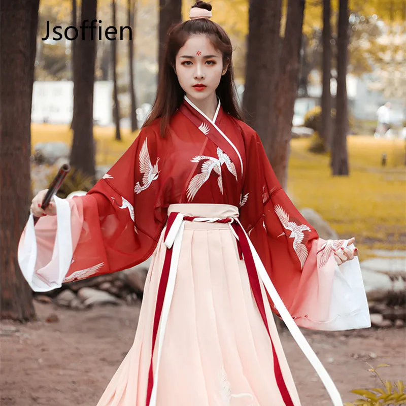  Women Traditional Folk Dance Costume Lady Ancient Hanfu Clothing Oriental Lady Swordsman Cosplay We