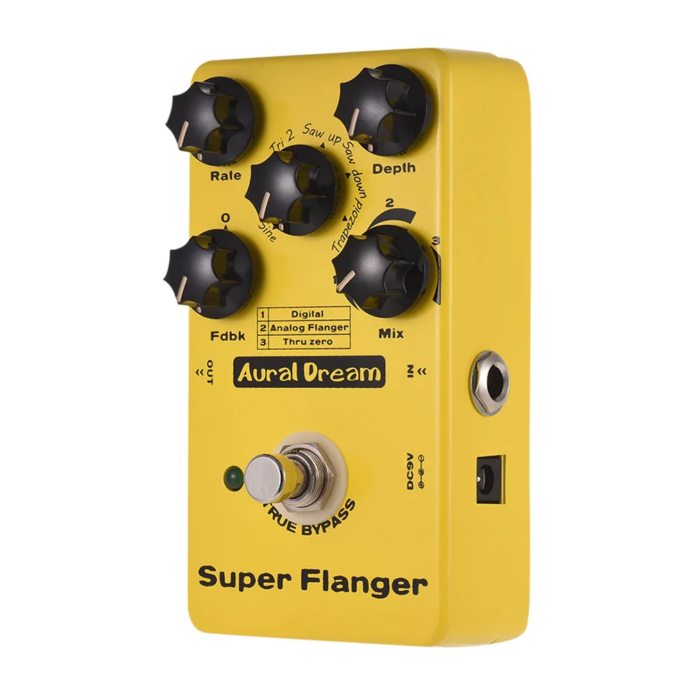 Super Flanger педаль эффектов для гитары 3 режима Flanger корпус из алюминиевого сплава True Bypass