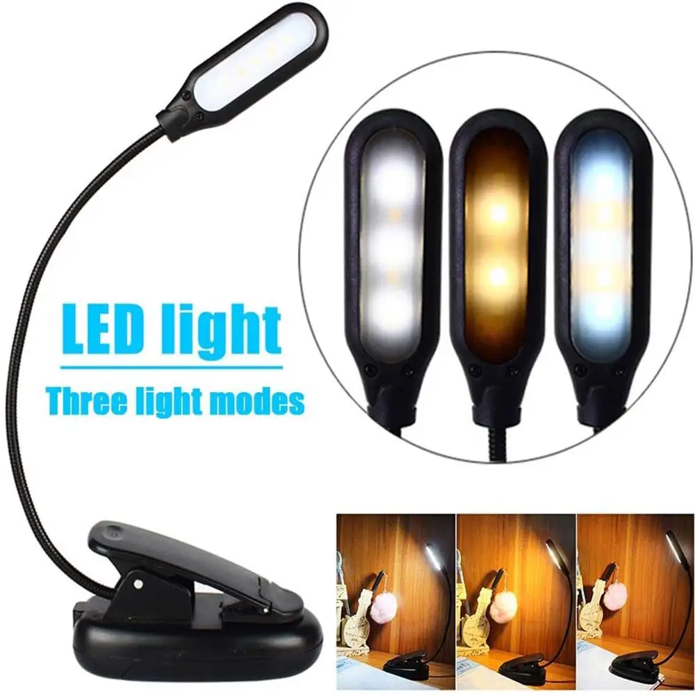 

1PC Mini Portable LED Book Light Travel Bedroom Clip-On Convenient LED Lamp dimmable Reading Lamp For Child Student Gifts