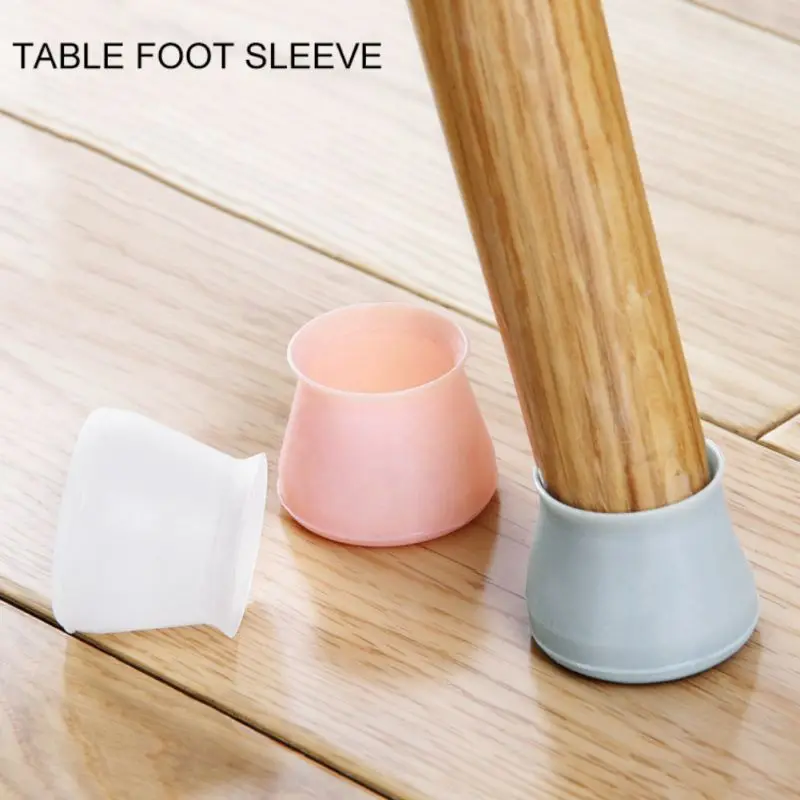 

4pcs/set Thick Non-slip Silicone Mat Table and Chairs gloves Foot Protection Pads Desk Chair Leg Protective Sleeve