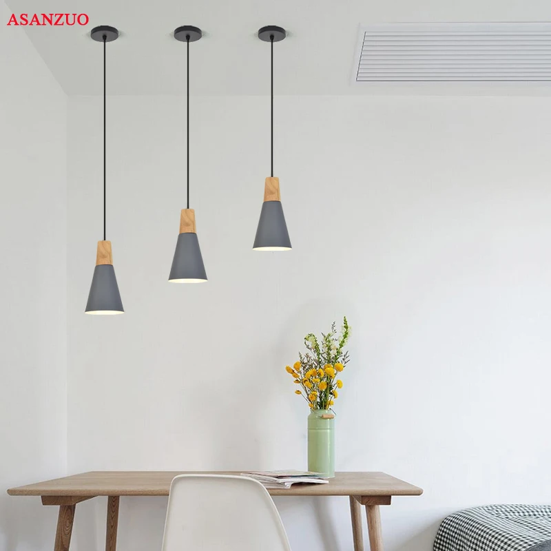 Современные деревянные подвесные светильники для столовой|wooden dining|aluminium lamp