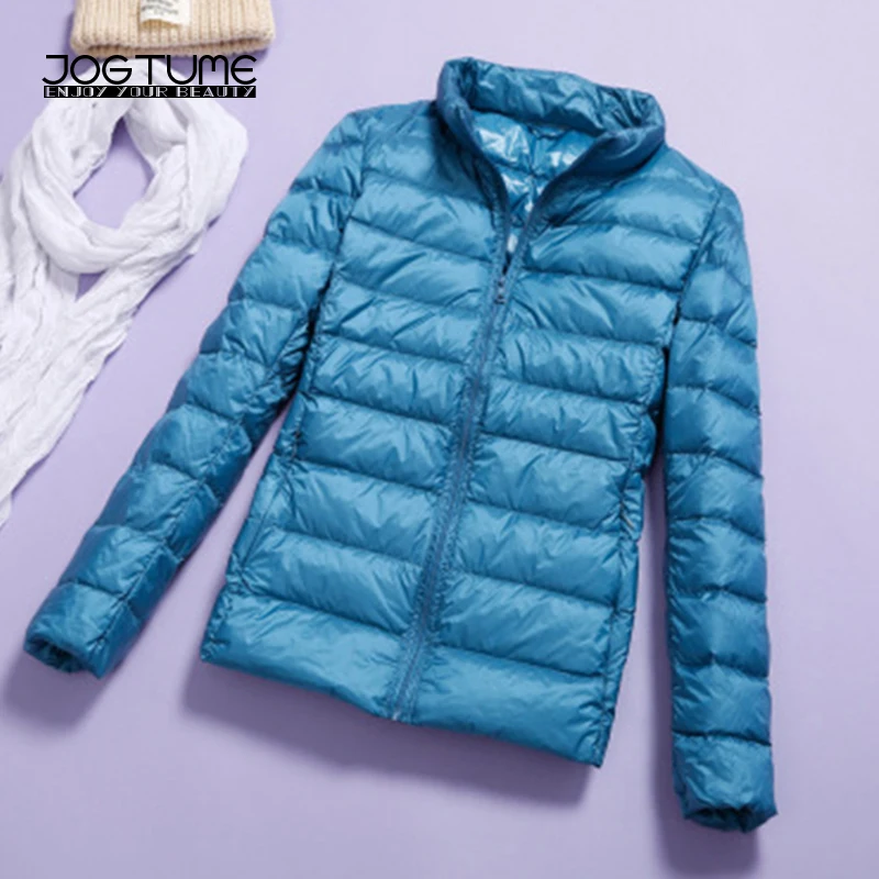 

Autumn Winter Women Bomber Coats Light Thin Female Slim Short Jackets Duck Down Filler Stand Collar Plus Size 7XL Factory Outlet