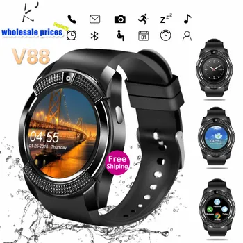 

K' 3C V88 Bluetooth Smart Watch Touch Screen Wrist Watch with Camera/SIM Card Slot, Waterproof Smart Watch M2 A1 VS DZ09 X6