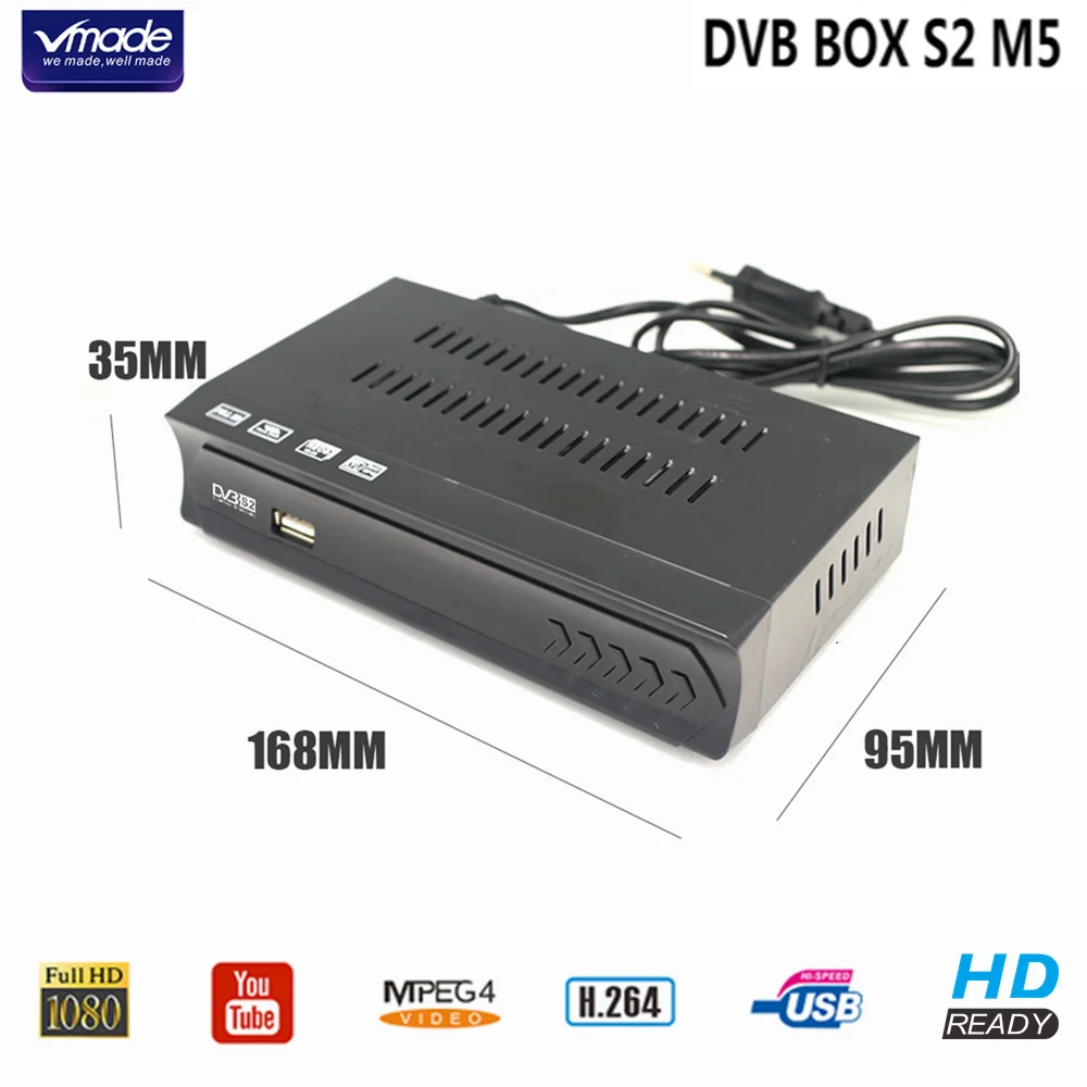 Vmade DVB S2 цифровой спутниковый ресивер Full HD 1080P H.264 MPEG4 ТВ тюнер Поддержка Bisskey CS Youtube