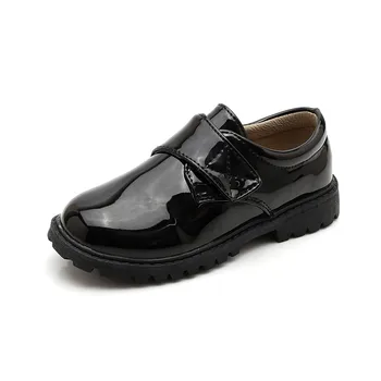 

Boys Black Leather Shoes Autumn Winter British Style Student Shoes Children Dress Wedding Shoes Boys Formal Flat Heel All-match