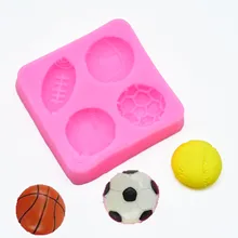 Форма для выпечки, футбол, баскетбол, регби, бейсбольная силиконовая форма для выпечки, форма для украшения торта