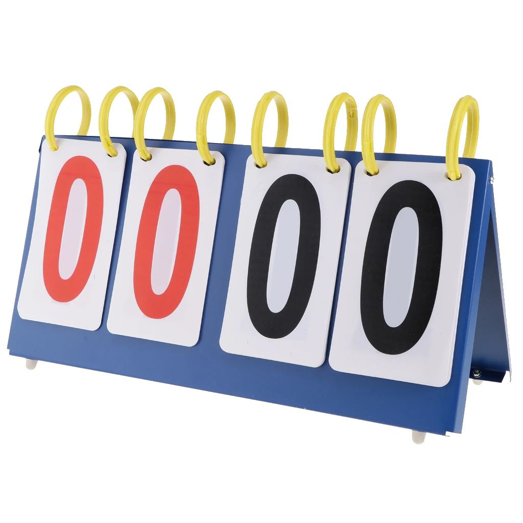 Lightweight Sports Table Top Scoreboard Flip 99/999 Score Board with Red Black Plastic Number Cards