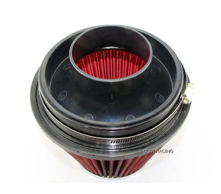 6'' car air filter with velocity stack adaptor 3''/3.5''/4''152mm universal for air intake turbo
