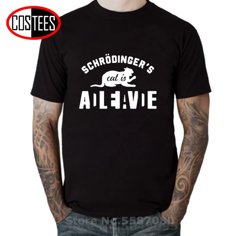 Футболка с квантовой суперпозицией мертвый и живой кот футболка забавным