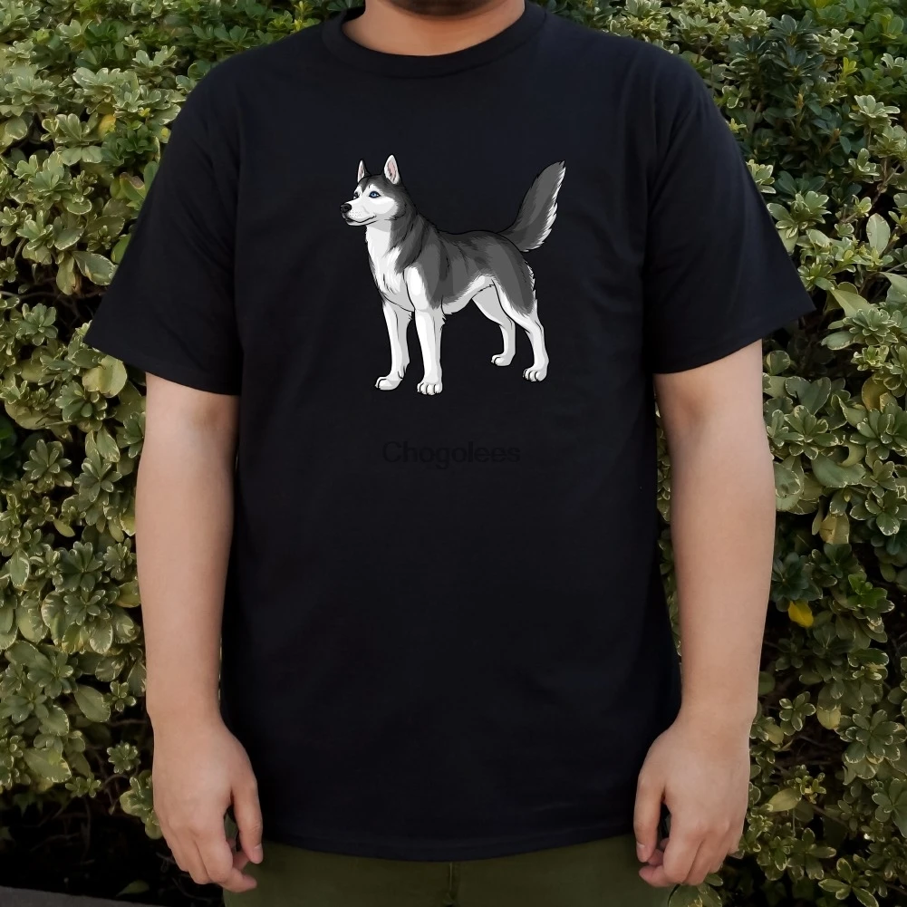 Футболка мужская Новинка с изображением сибирской собаки хаски | Мужская одежда