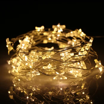 

30 LED 3M Star Copper Wire String Lights LED Fairy Lights Christmas Wedding Decoration Lights Battery Operate Twinkle Lights