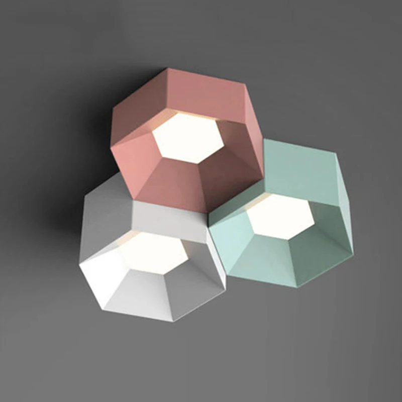 B Modern LED Iron Art Ceiling Lights Lighting Nordic Loft Aisle Living Room Lamp Restaurant Bedroom Macaron Decor Light Fixtures - Цвет корпуса: B