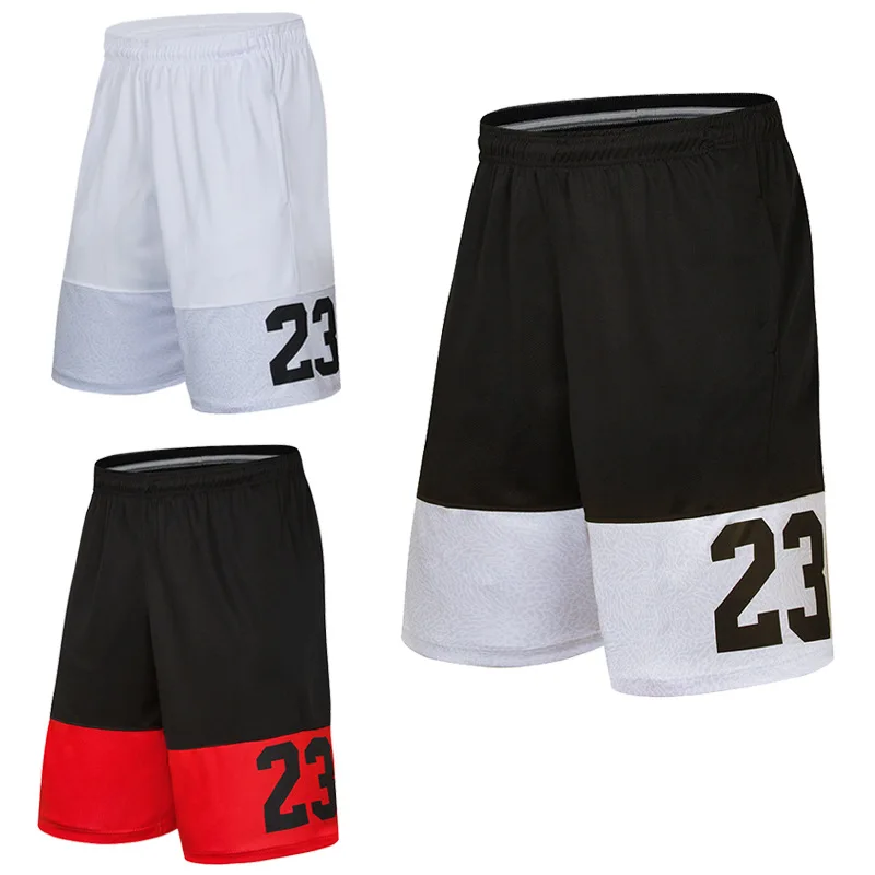 Basketball shorts men's sports shorts over the knee five shorts large size loose quick-drying running fitness shorts sweatpants
